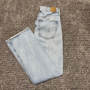 American Eagle Distressed 90's Bootcut Relaxed Light Wash Y2K Denim Jeans Size 4
